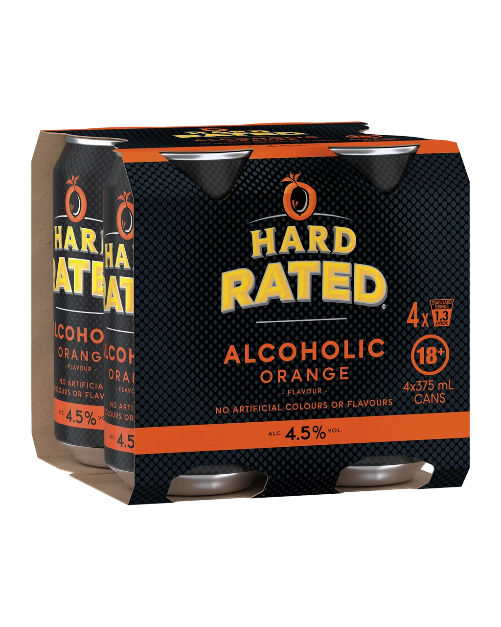 Hard Rated Orange Cans 4X375mL