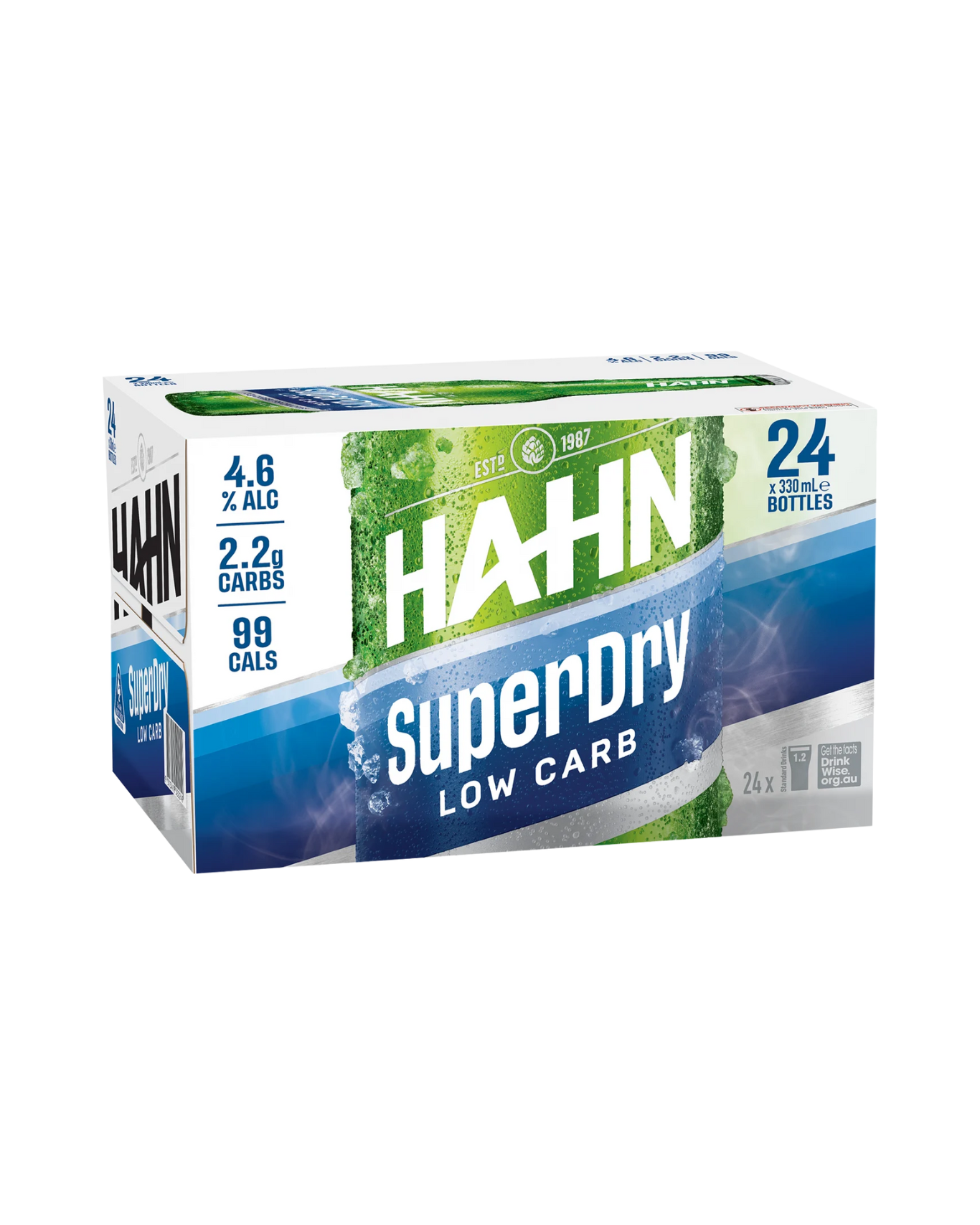 Hahn Super Dry Low Carb 24x330ml bottles