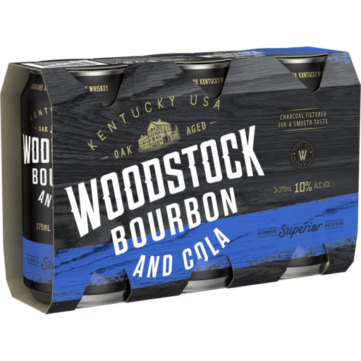 Woodstock Bourbon & Cola 10% Cans 3X375ml