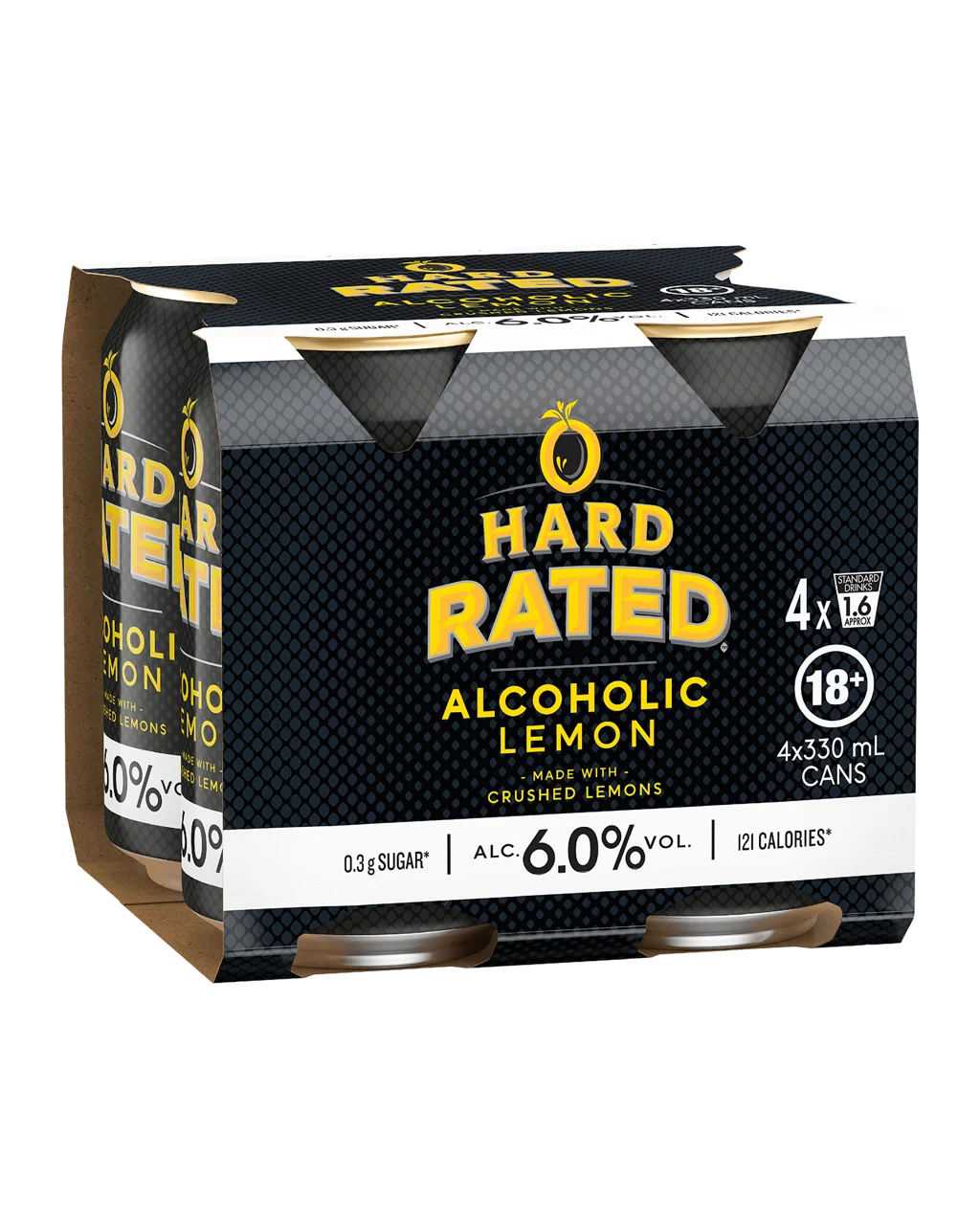 Hard Rated Lemon 4X6% Cans 330mL
