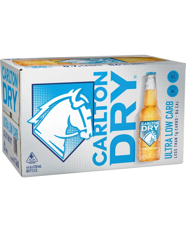 Carlton Dry Ultra Low Carb Bottles 24X330mL