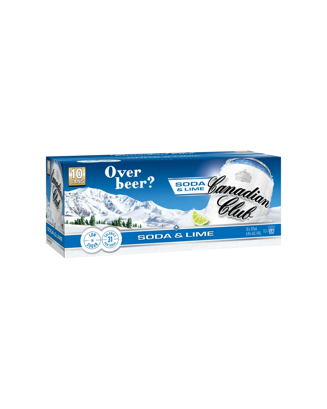 CAN CLUB SODA LIME 10PK375ML