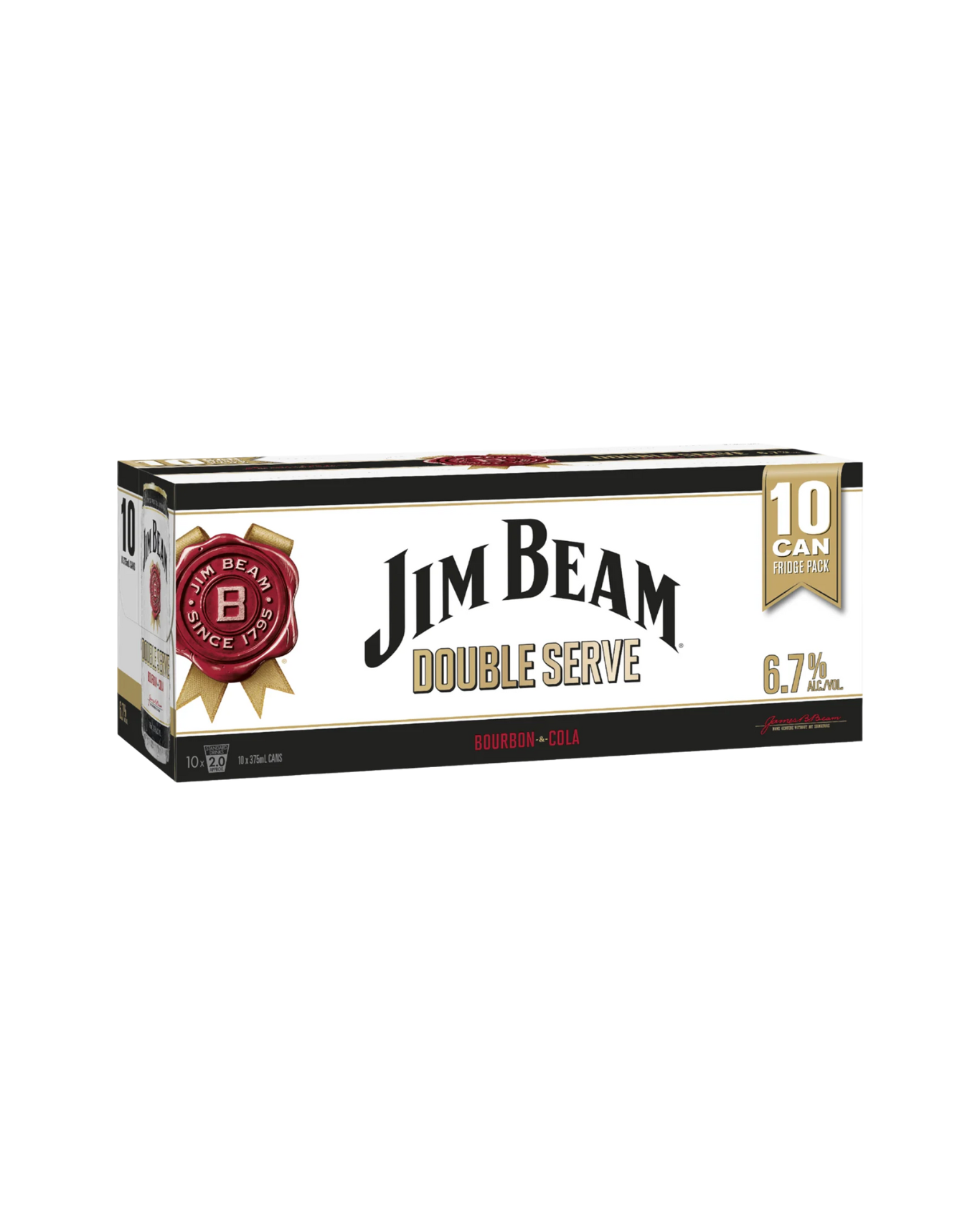 JIM BEAM WHITE DOUBLE SERVE 10PACKS