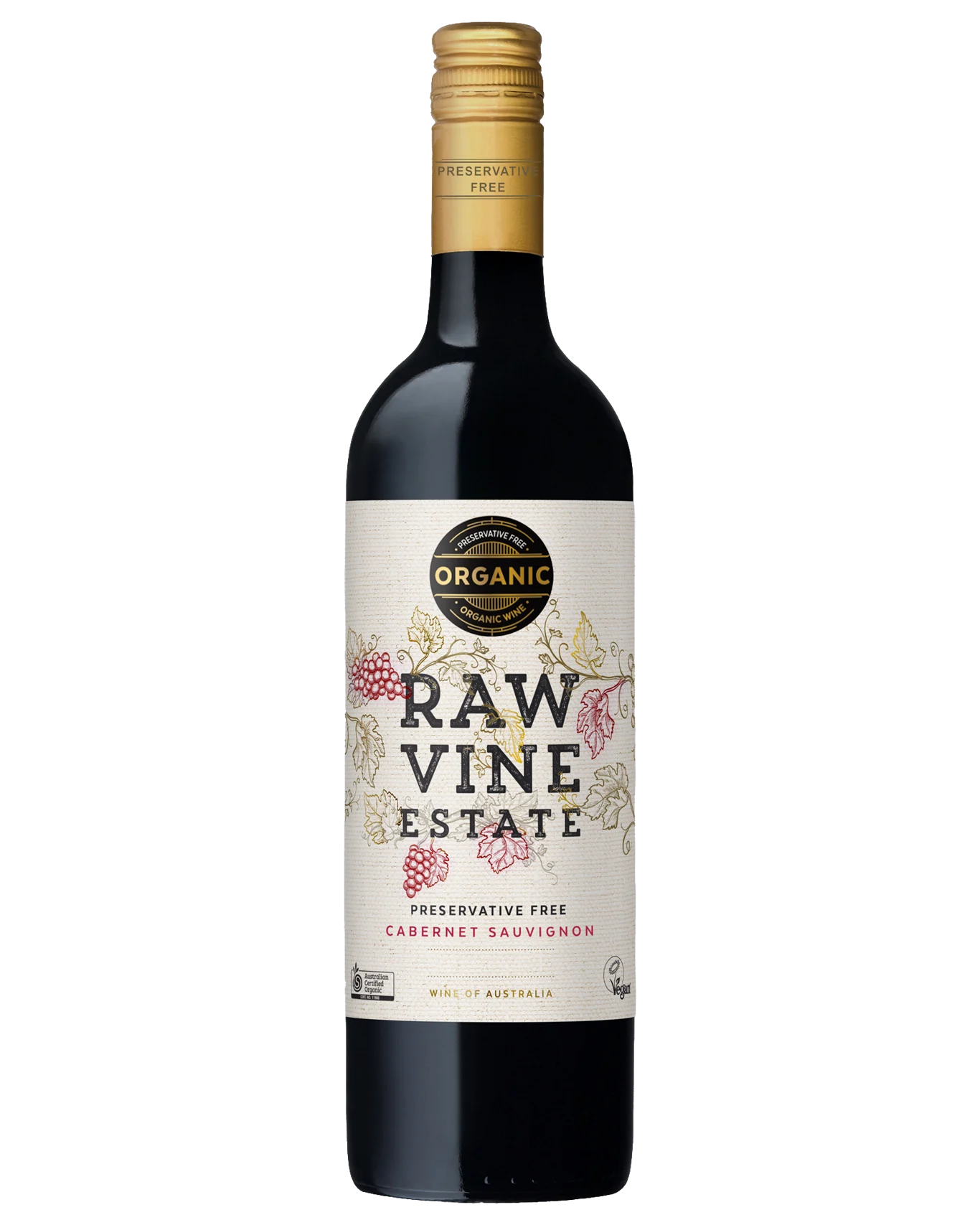RAW VINE ORG PF CAB SAUV 750ML