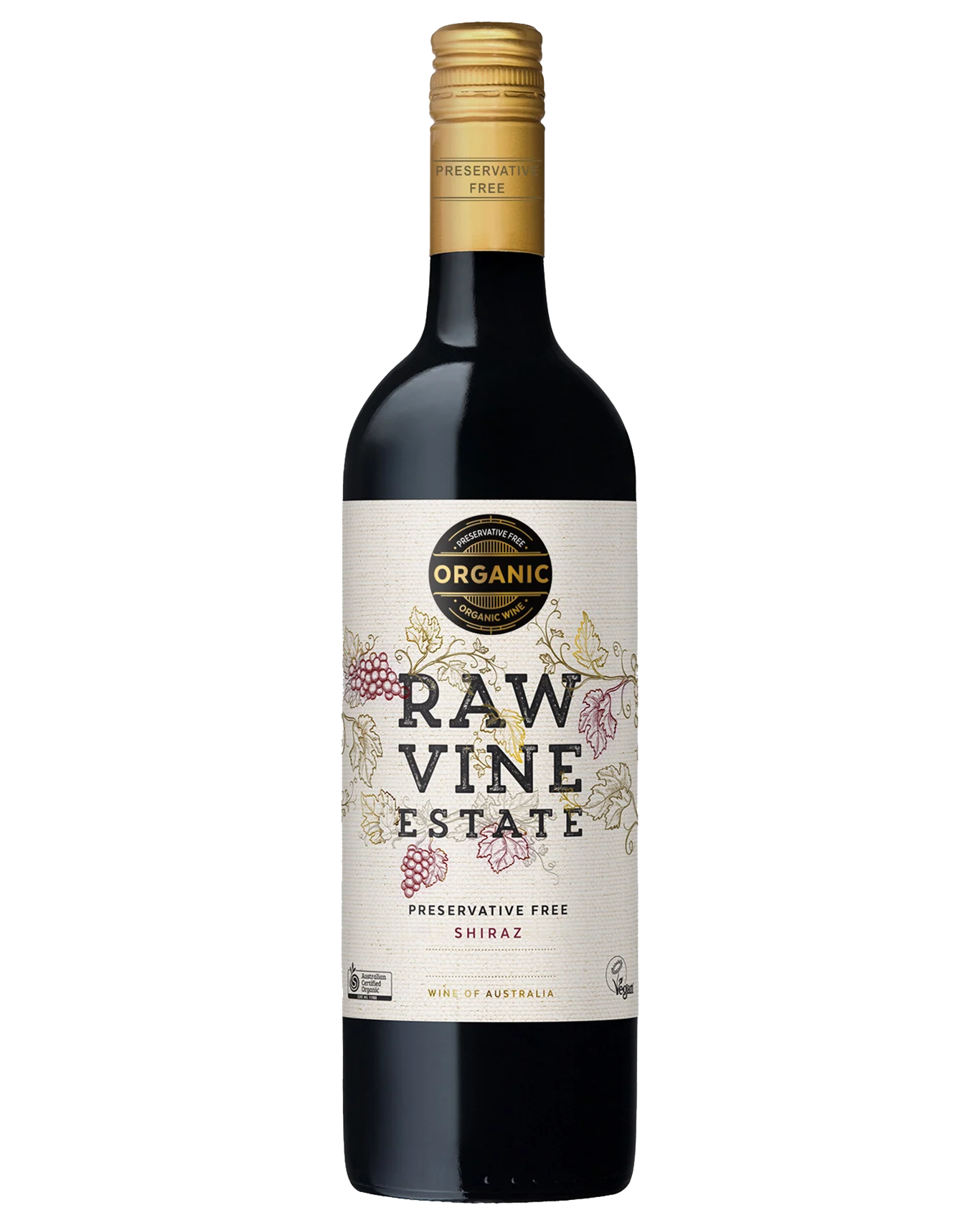 RAW VINE ORG PF SHIRAZ 750ML